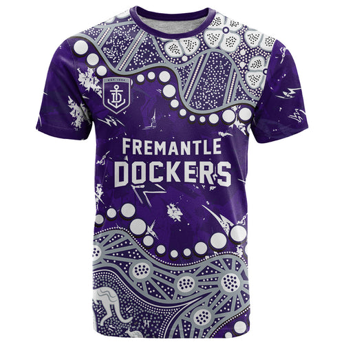 Personalized Fremantle Dockers T Shirt Aboriginal Pattern with Graffiti Style