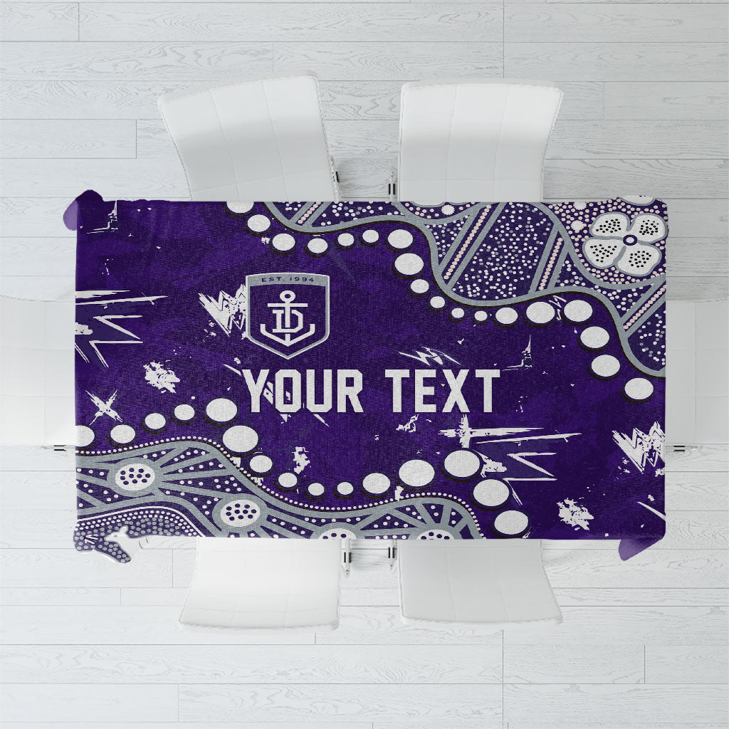 Personalized Fremantle Dockers Tablecloth Aboriginal Pattern with Graffiti Style