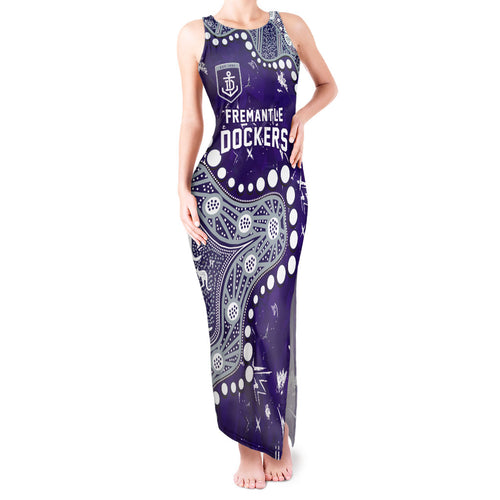 Personalized Fremantle Dockers Tank Maxi Dress Aboriginal Pattern with Graffiti Style