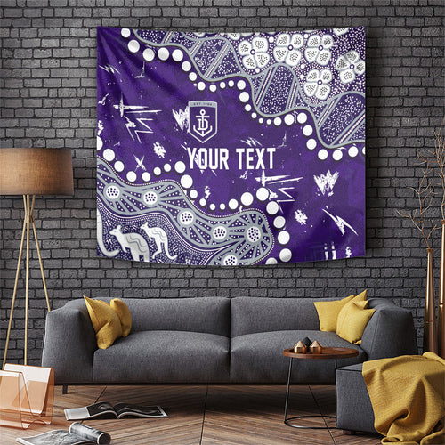 Personalized Fremantle Dockers Tapestry Aboriginal Pattern with Graffiti Style