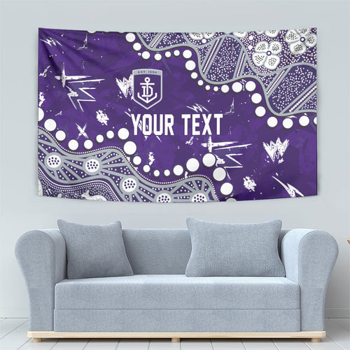 Personalized Fremantle Dockers Tapestry Aboriginal Pattern with Graffiti Style