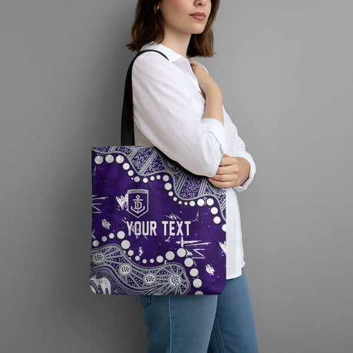 Personalized Fremantle Dockers Tote Bag Aboriginal Pattern with Graffiti Style