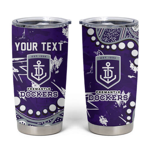 Personalized Fremantle Dockers Tumbler Cup Aboriginal Pattern with Graffiti Style