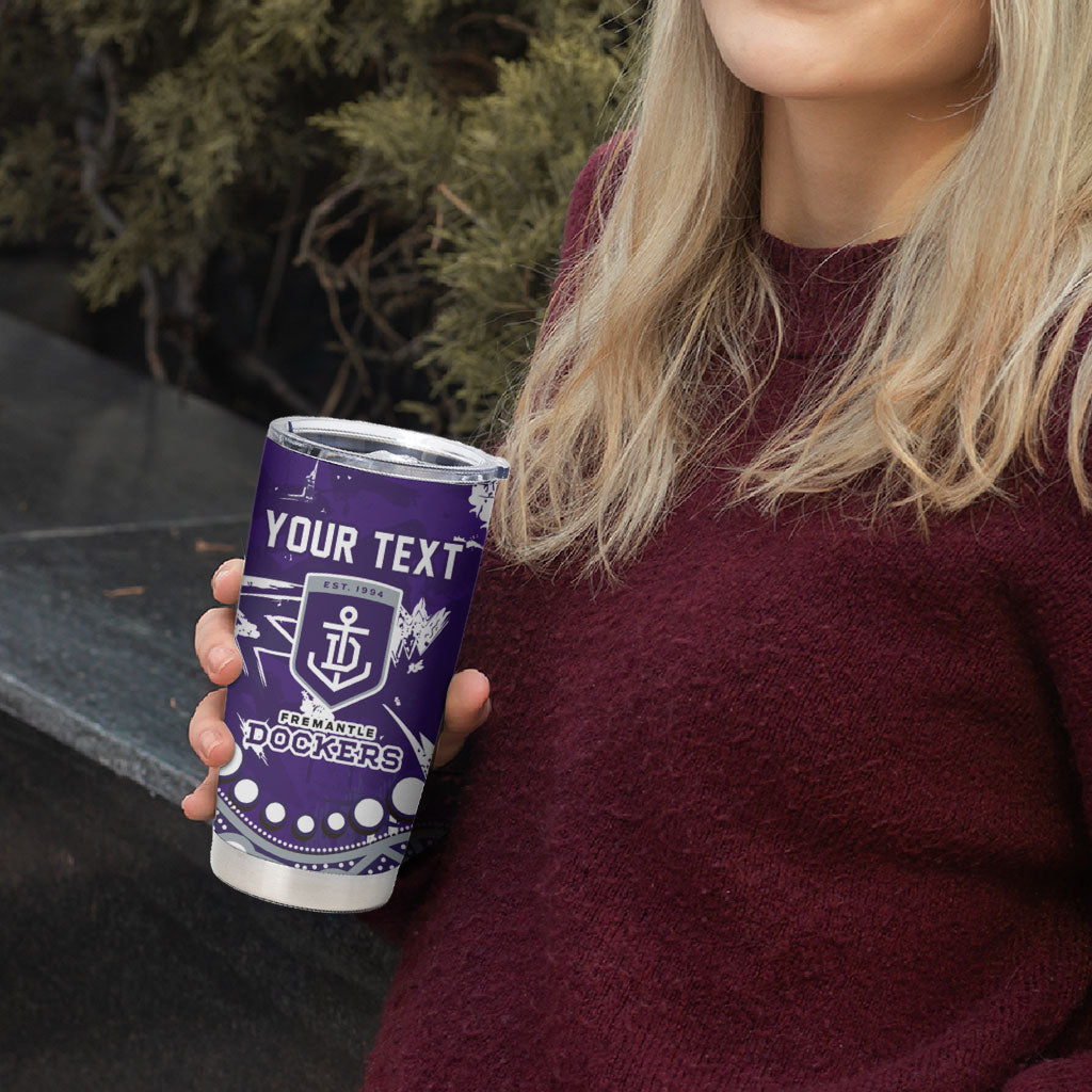 Personalized Fremantle Dockers Tumbler Cup Aboriginal Pattern with Graffiti Style
