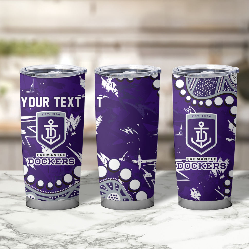 Personalized Fremantle Dockers Tumbler Cup Aboriginal Pattern with Graffiti Style