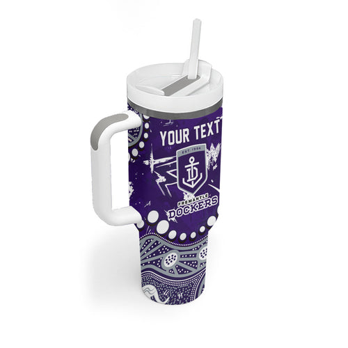Personalized Fremantle Dockers Tumbler With Handle Aboriginal Pattern with Graffiti Style