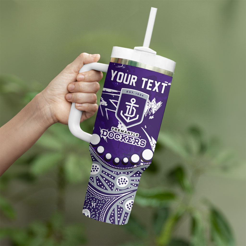 Personalized Fremantle Dockers Tumbler With Handle Aboriginal Pattern with Graffiti Style