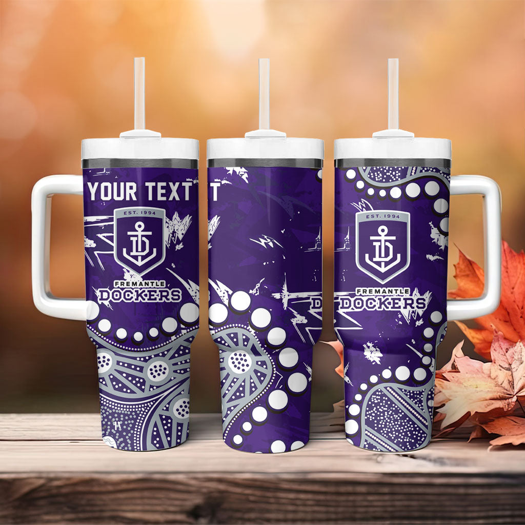 Personalized Fremantle Dockers Tumbler With Handle Aboriginal Pattern with Graffiti Style