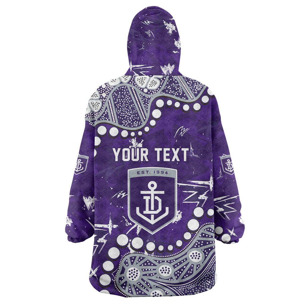 Personalized Fremantle Dockers Wearable Blanket Hoodie Aboriginal Pattern with Graffiti Style