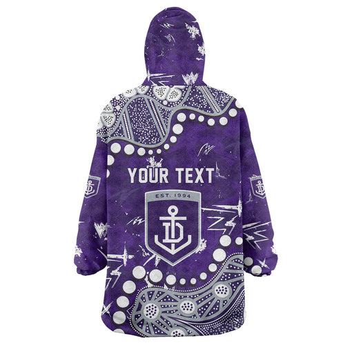 Personalized Fremantle Dockers Wearable Blanket Hoodie Aboriginal Pattern with Graffiti Style