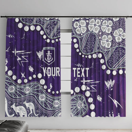Personalized Fremantle Dockers Window Curtain Aboriginal Pattern with Graffiti Style