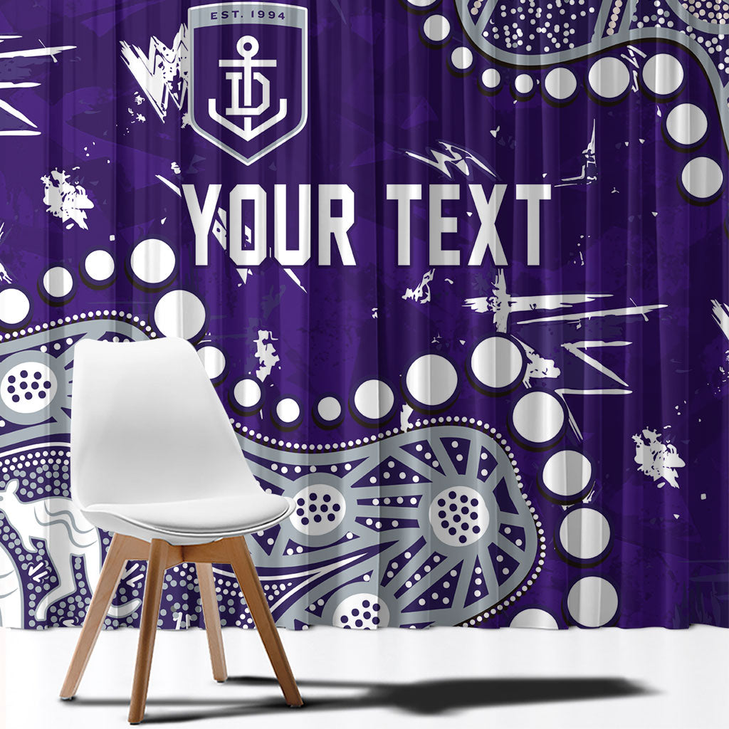 Personalized Fremantle Dockers Window Curtain Aboriginal Pattern with Graffiti Style