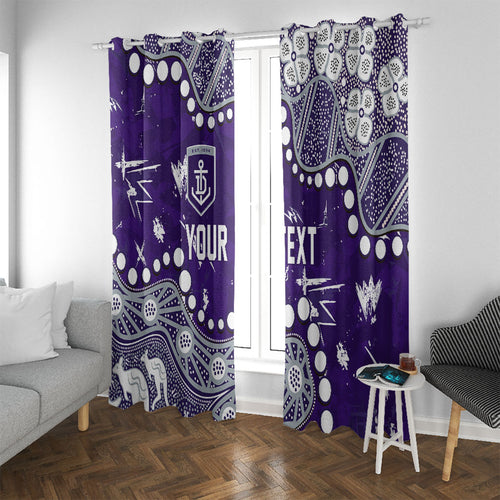 Personalized Fremantle Dockers Window Curtain Aboriginal Pattern with Graffiti Style
