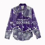 Personalized Fremantle Dockers Women Casual Shirt Aboriginal Pattern with Graffiti Style