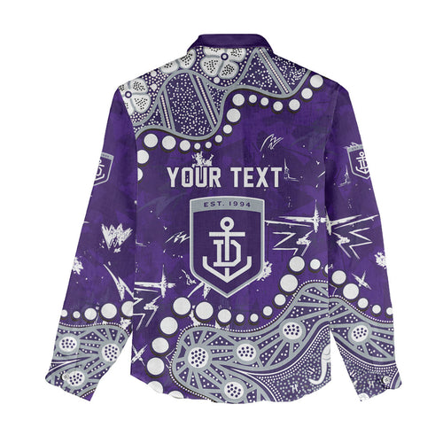 Personalized Fremantle Dockers Women Casual Shirt Aboriginal Pattern with Graffiti Style