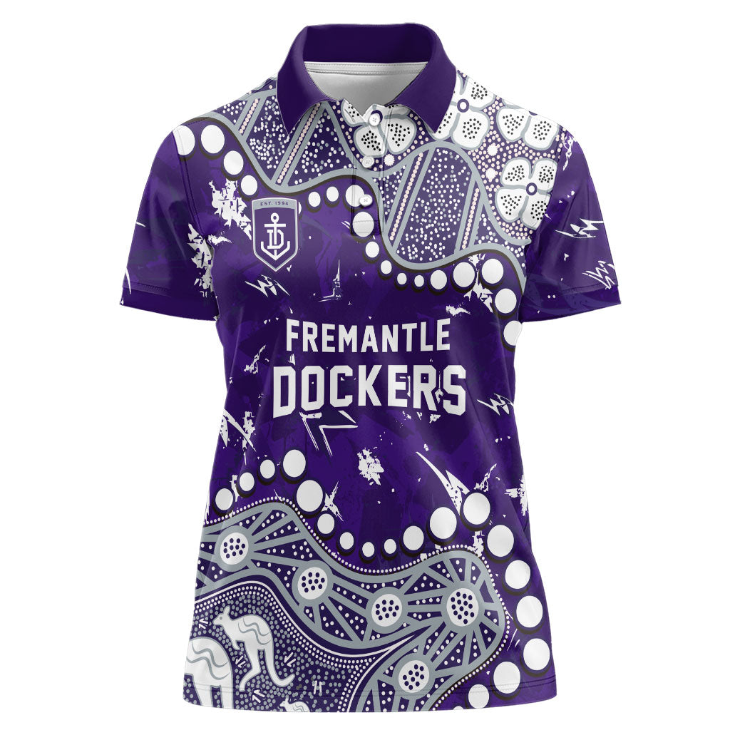 Personalized Fremantle Dockers Women Polo Shirt Aboriginal Pattern with Graffiti Style
