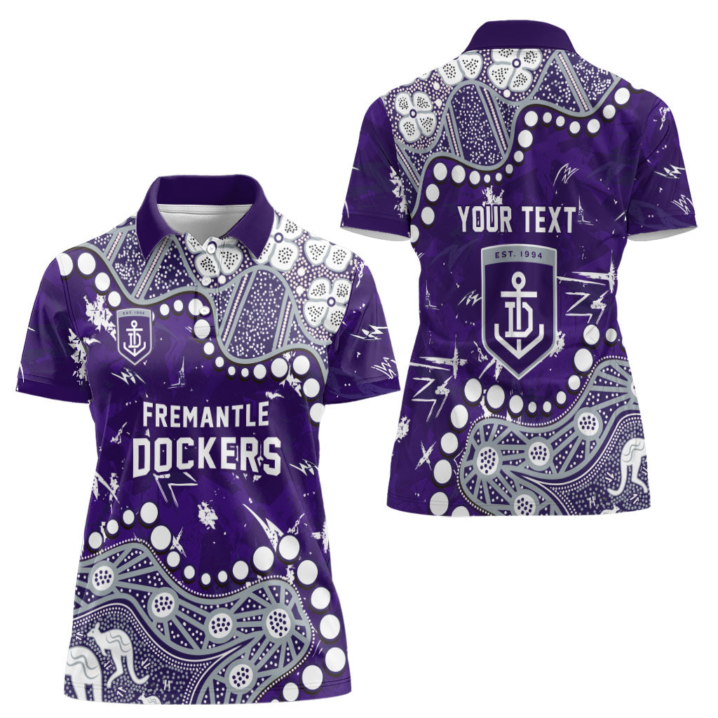 Personalized Fremantle Dockers Women Polo Shirt Aboriginal Pattern with Graffiti Style