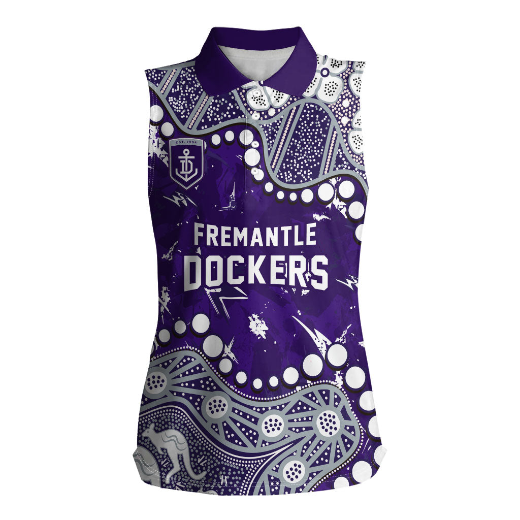 Personalized Fremantle Dockers Women Sleeveless Polo Shirt Aboriginal Pattern with Graffiti Style