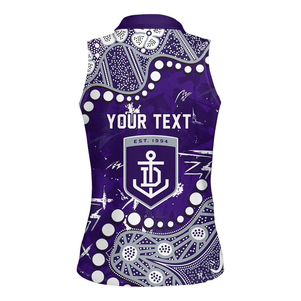Personalized Fremantle Dockers Women Sleeveless Polo Shirt Aboriginal Pattern with Graffiti Style