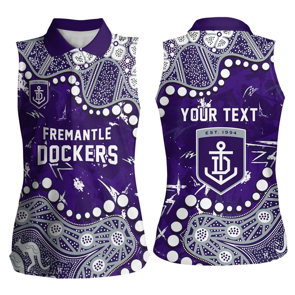Personalized Fremantle Dockers Women Sleeveless Polo Shirt Aboriginal Pattern with Graffiti Style