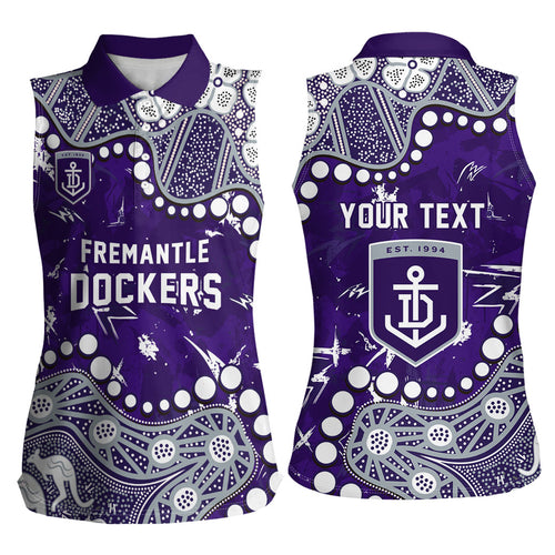 Personalized Fremantle Dockers Women Sleeveless Polo Shirt Aboriginal Pattern with Graffiti Style