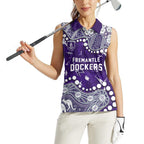 Personalized Fremantle Dockers Women Sleeveless Polo Shirt Aboriginal Pattern with Graffiti Style