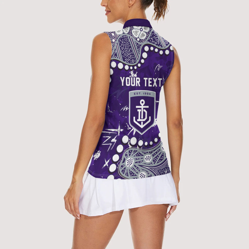 Personalized Fremantle Dockers Women Sleeveless Polo Shirt Aboriginal Pattern with Graffiti Style