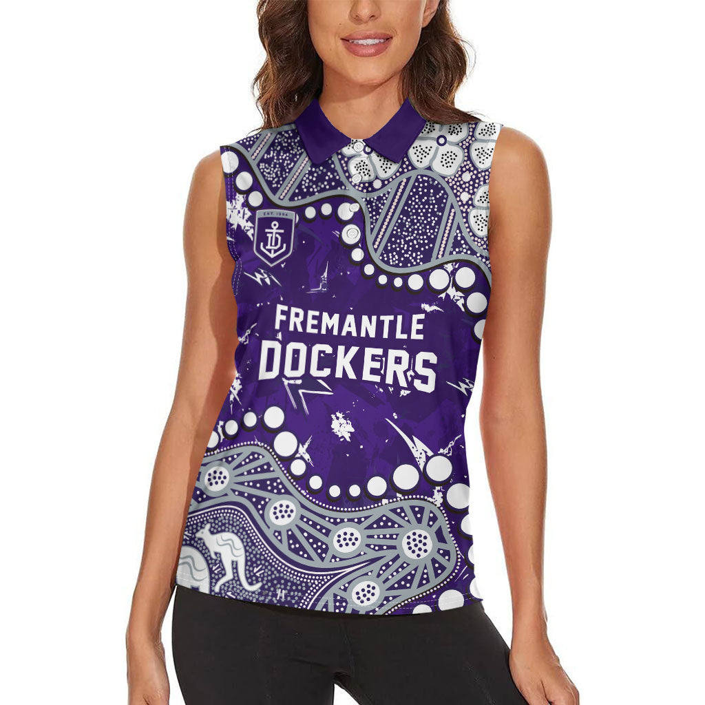 Personalized Fremantle Dockers Women Sleeveless Polo Shirt Aboriginal Pattern with Graffiti Style