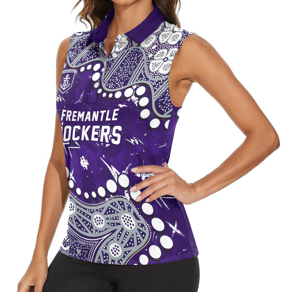 Personalized Fremantle Dockers Women Sleeveless Polo Shirt Aboriginal Pattern with Graffiti Style