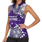 Personalized Fremantle Dockers Women Sleeveless Polo Shirt Aboriginal Pattern with Graffiti Style