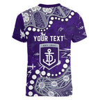 Personalized Fremantle Dockers Women V-Neck T-Shirt Aboriginal Pattern with Graffiti Style