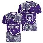 Personalized Fremantle Dockers Women V-Neck T-Shirt Aboriginal Pattern with Graffiti Style