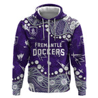 Personalized Fremantle Dockers Zip Hoodie Aboriginal Pattern with Graffiti Style