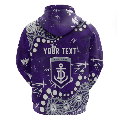 Personalized Fremantle Dockers Zip Hoodie Aboriginal Pattern with Graffiti Style