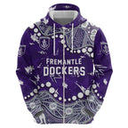 Personalized Fremantle Dockers Zip Hoodie Aboriginal Pattern with Graffiti Style