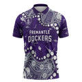 Personalized Fremantle Dockers Zipper Polo Shirt Aboriginal Pattern with Graffiti Style