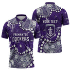 Personalized Fremantle Dockers Zipper Polo Shirt Aboriginal Pattern with Graffiti Style
