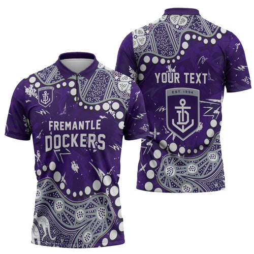 Personalized Fremantle Dockers Zipper Polo Shirt Aboriginal Pattern with Graffiti Style