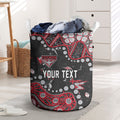 Personalized Essendon Bombers Laundry Basket Aboriginal Pattern with Graffiti Style