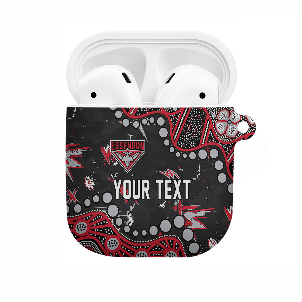 Personalized Essendon Bombers AirPods Case Aboriginal Pattern with Graffiti Style
