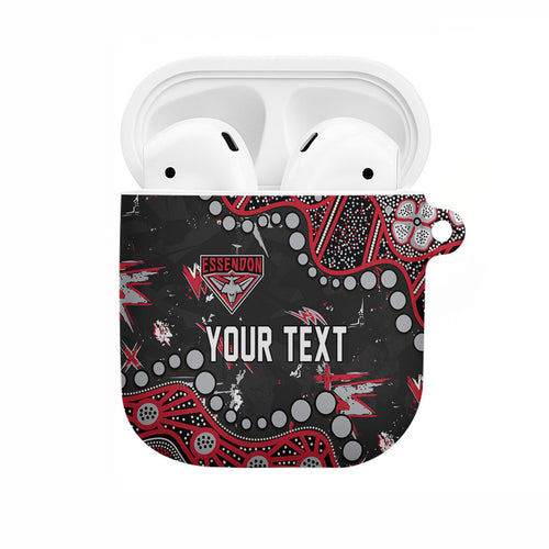 Personalized Essendon Bombers AirPods Case Aboriginal Pattern with Graffiti Style