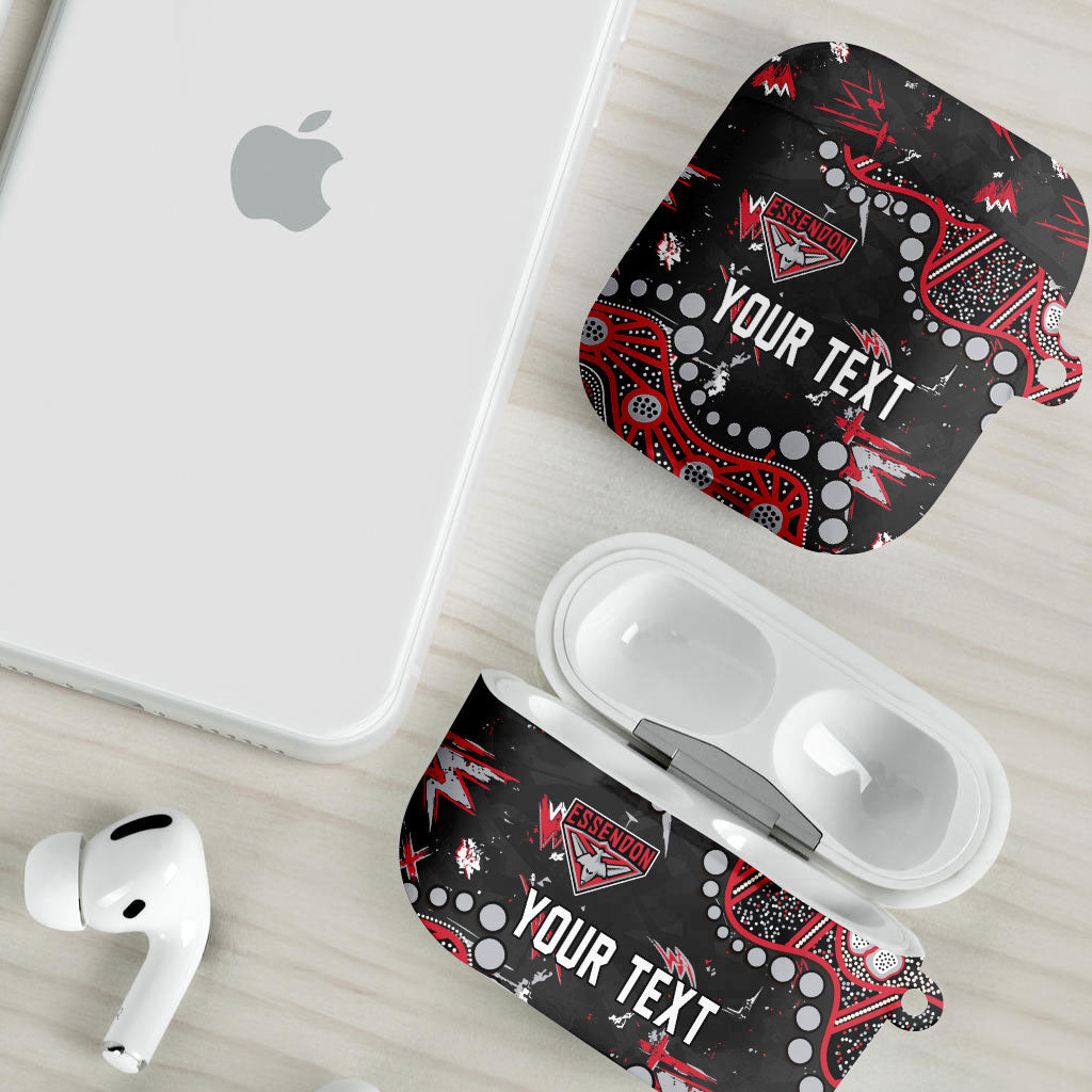 Personalized Essendon Bombers AirPods Case Aboriginal Pattern with Graffiti Style