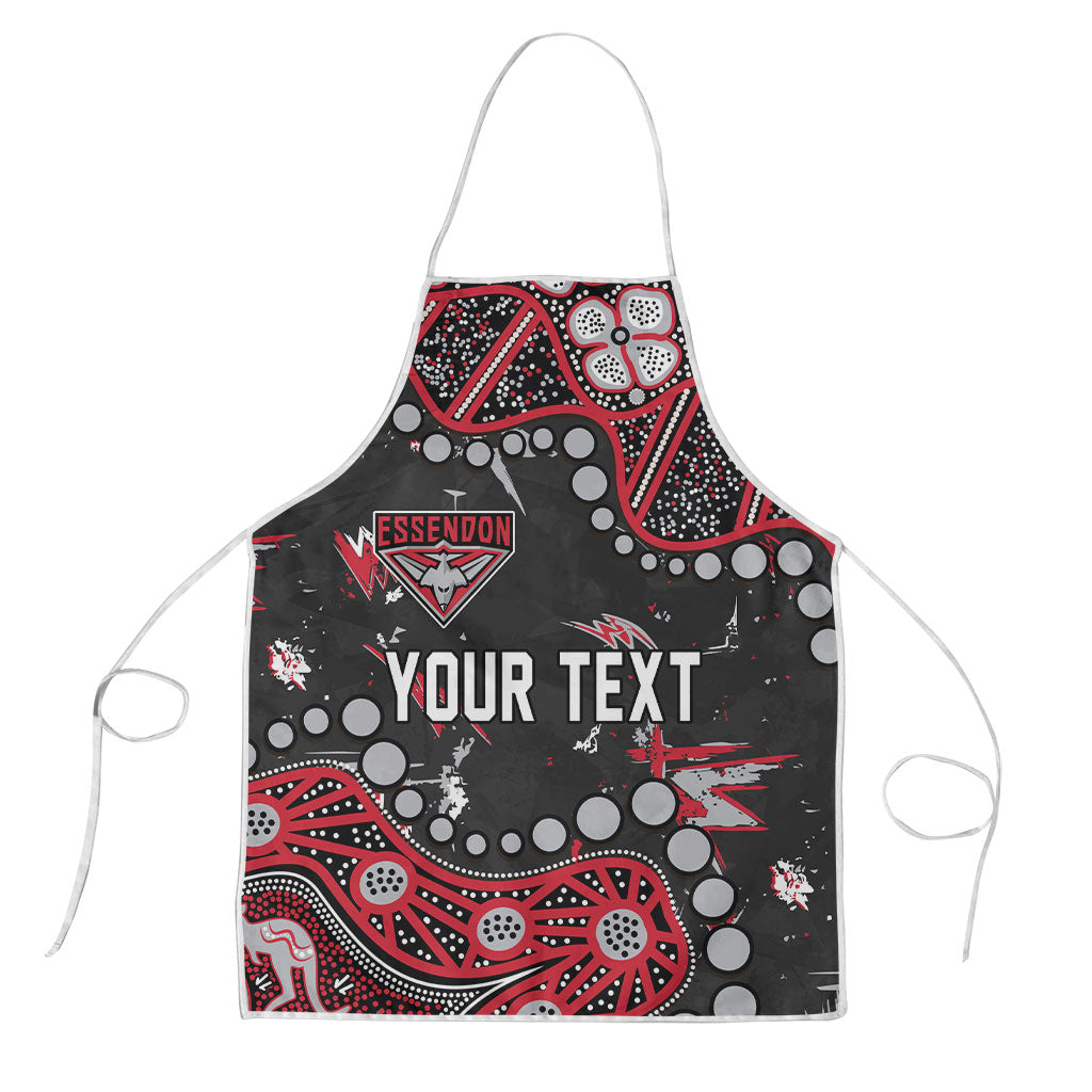 Personalized Essendon Bombers Apron Aboriginal Pattern with Graffiti Style