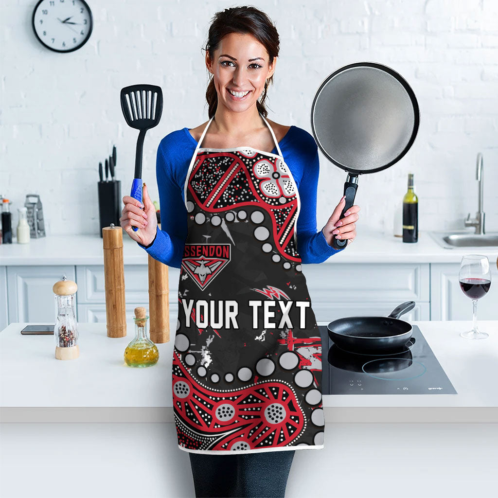 Personalized Essendon Bombers Apron Aboriginal Pattern with Graffiti Style