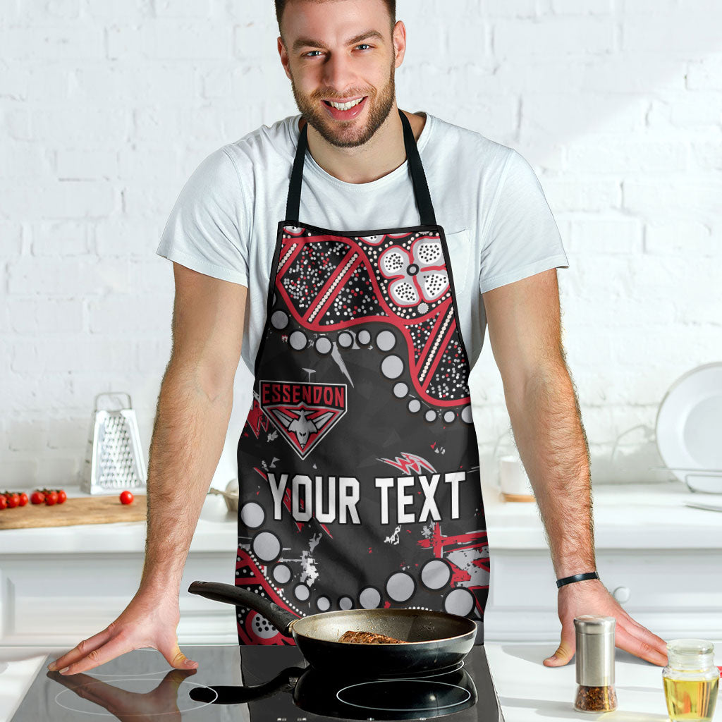 Personalized Essendon Bombers Apron Aboriginal Pattern with Graffiti Style