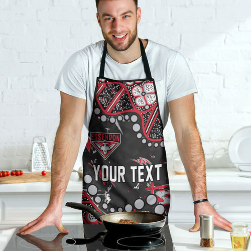 Personalized Essendon Bombers Apron Aboriginal Pattern with Graffiti Style