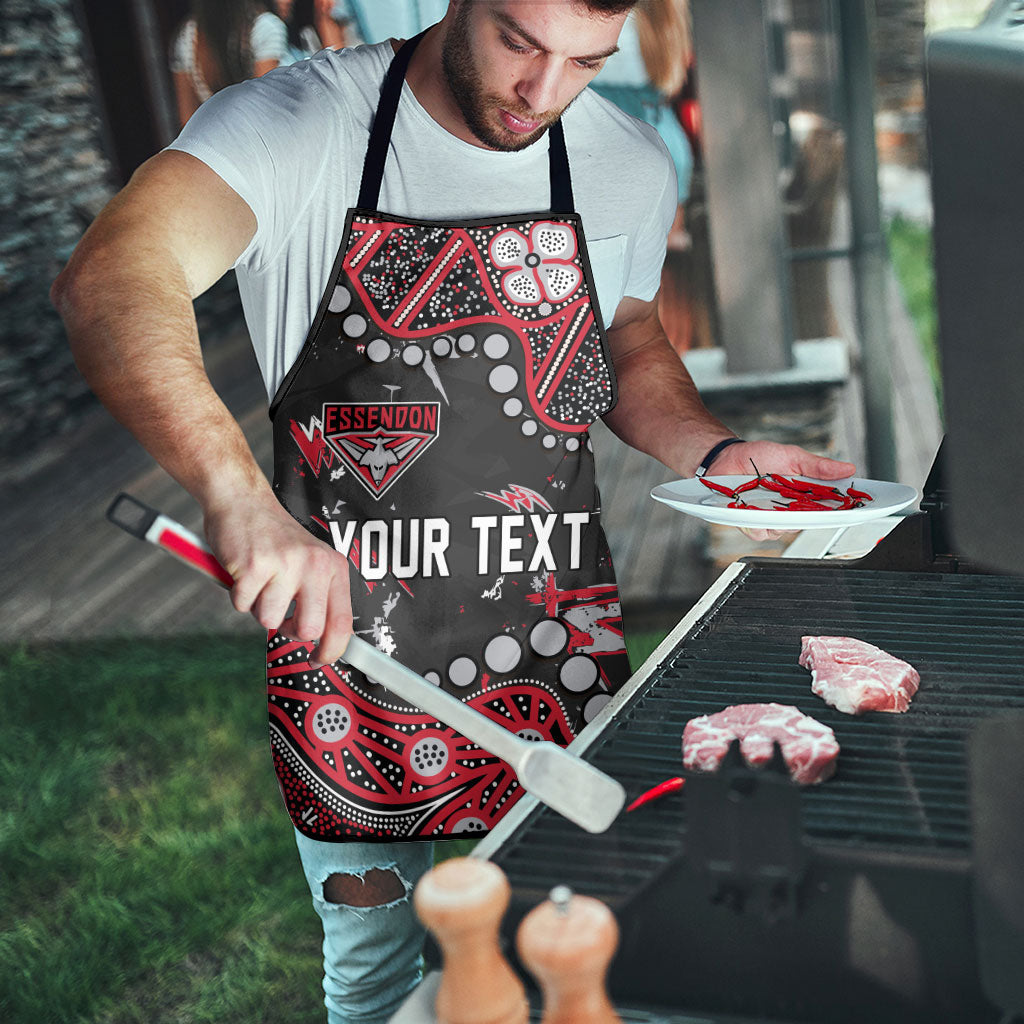 Personalized Essendon Bombers Apron Aboriginal Pattern with Graffiti Style