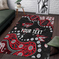 Personalized Essendon Bombers Area Rug Aboriginal Pattern with Graffiti Style