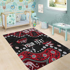 Personalized Essendon Bombers Area Rug Aboriginal Pattern with Graffiti Style