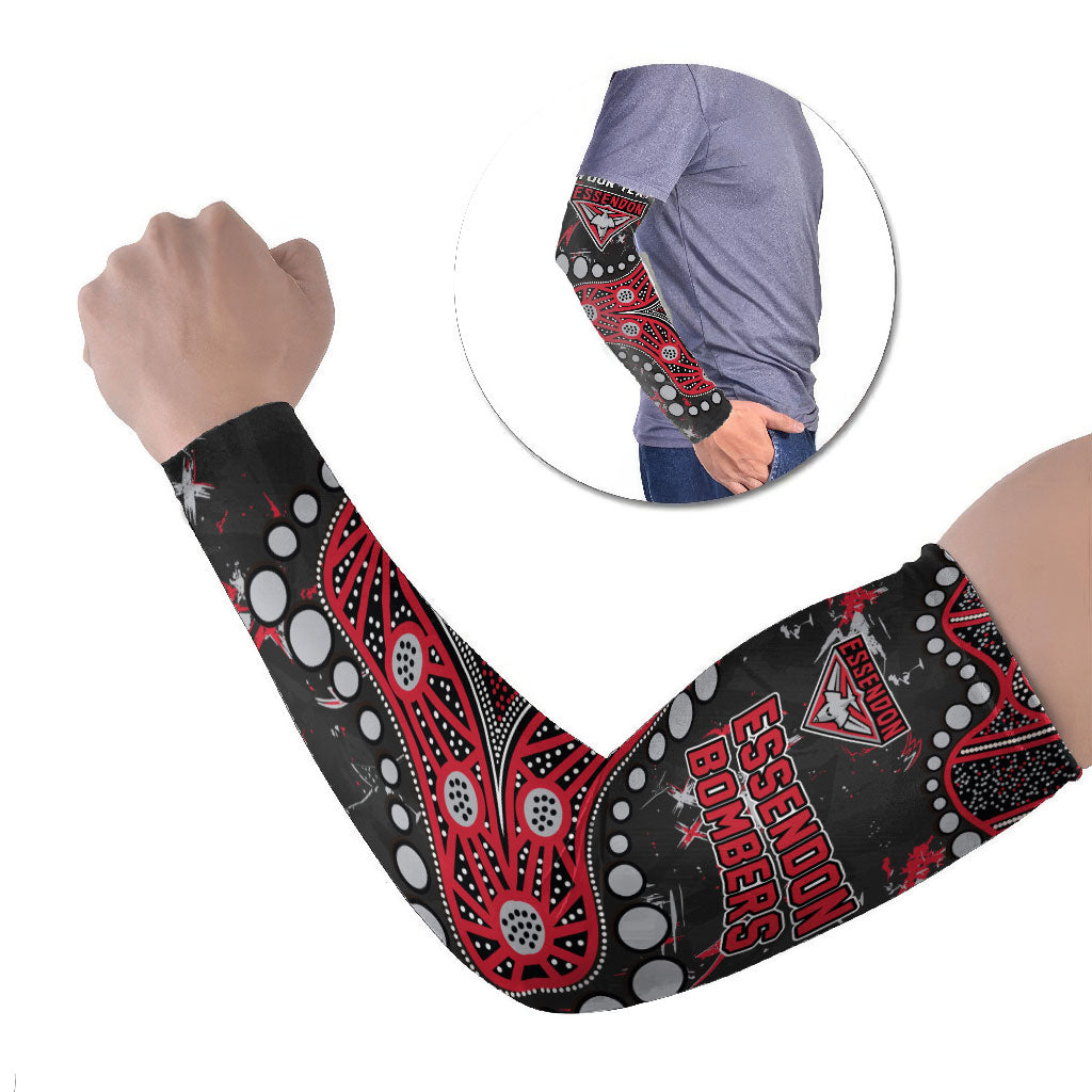 Personalized Essendon Bombers Arm Sleeves Aboriginal Pattern with Graffiti Style